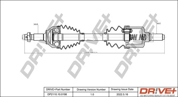 Drive Shaft Dr!ve+ DP2110.10.0198