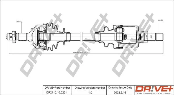 Drive Shaft Dr!ve+ DP2110.10.0251
