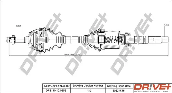Drive Shaft Dr!ve+ DP2110.10.0258