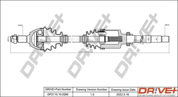 Drive Shaft Dr!ve+ DP2110.10.0260