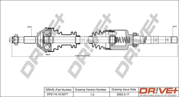 Drive Shaft Dr!ve+ DP2110.10.0277
