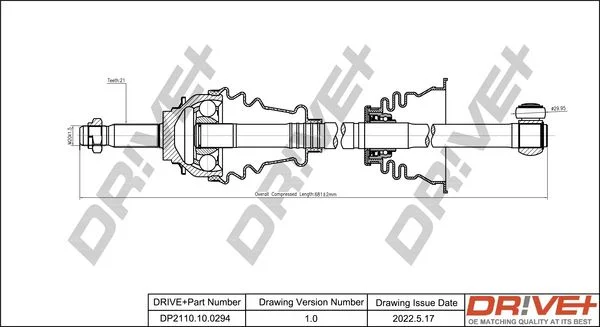 Drive Shaft Dr!ve+ DP2110.10.0294