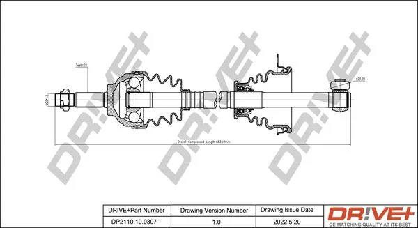 Drive Shaft Dr!ve+ DP2110.10.0307