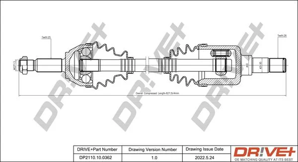 Drive Shaft Dr!ve+ DP2110.10.0362