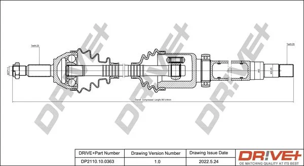 Drive Shaft Dr!ve+ DP2110.10.0363