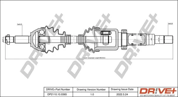 Drive Shaft Dr!ve+ DP2110.10.0365