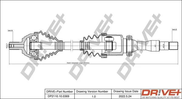 Drive Shaft Dr!ve+ DP2110.10.0369