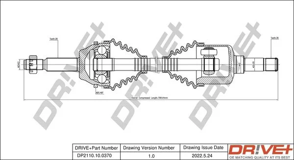 Drive Shaft Dr!ve+ DP2110.10.0370