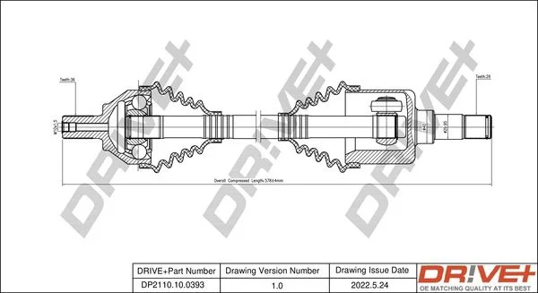 Drive Shaft Dr!ve+ DP2110.10.0393