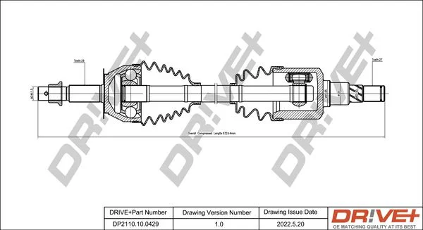 Drive Shaft Dr!ve+ DP2110.10.0429
