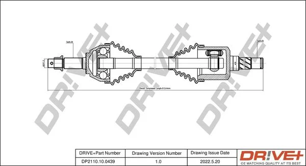 Drive Shaft Dr!ve+ DP2110.10.0439