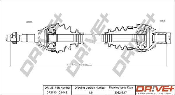 Drive Shaft Dr!ve+ DP2110.10.0449