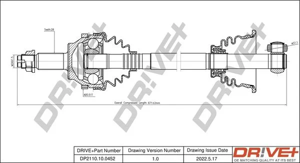 Drive Shaft Dr!ve+ DP2110.10.0452