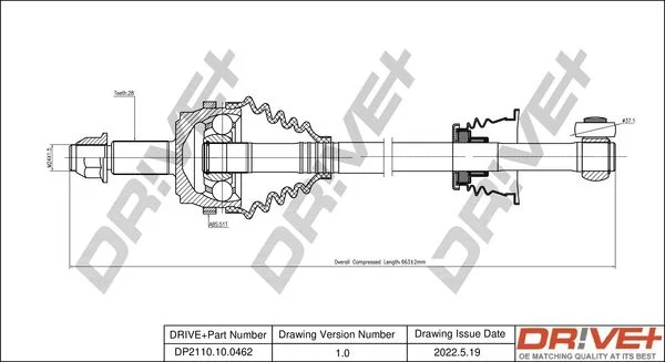 Drive Shaft Dr!ve+ DP2110.10.0462
