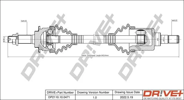 Drive Shaft Dr!ve+ DP2110.10.0471