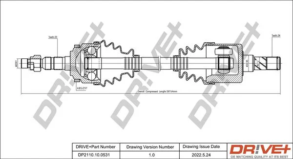 Drive Shaft Dr!ve+ DP2110.10.0531