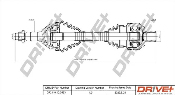 Drive Shaft Dr!ve+ DP2110.10.0533