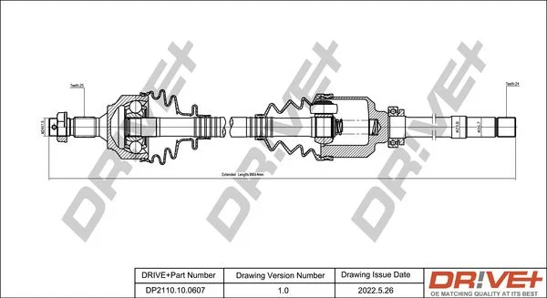 Drive Shaft Dr!ve+ DP2110.10.0607