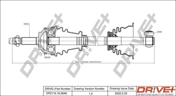 Drive Shaft Dr!ve+ DP2110.10.0646