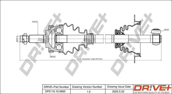 Drive Shaft Dr!ve+ DP2110.10.0660