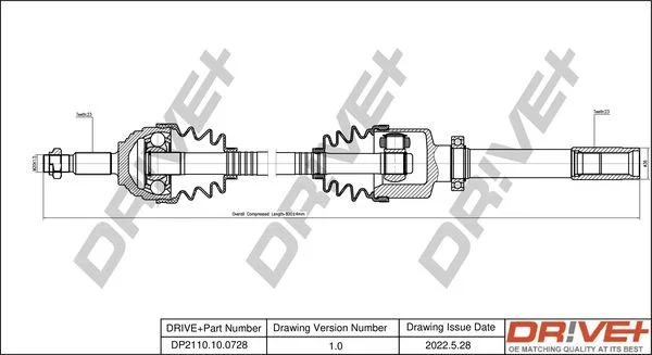 Drive Shaft Dr!ve+ DP2110.10.0728