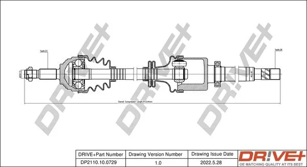 Drive Shaft Dr!ve+ DP2110.10.0729