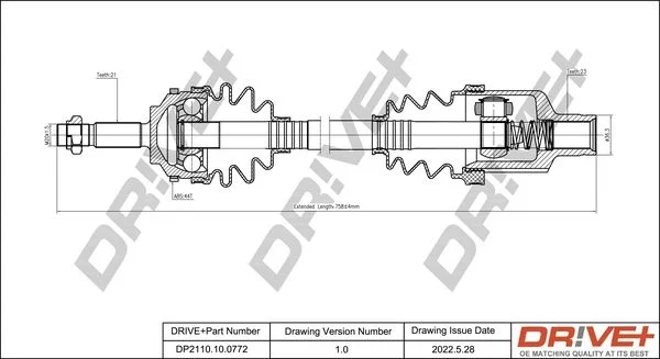 Drive Shaft Dr!ve+ DP2110.10.0772