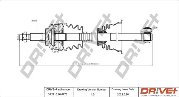 Drive Shaft Dr!ve+ DP2110.10.0773