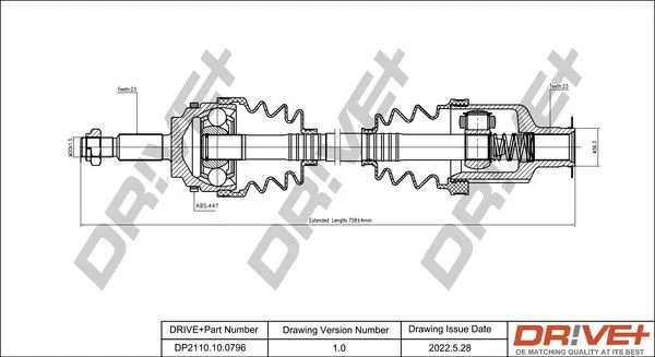 Drive Shaft Dr!ve+ DP2110.10.0796