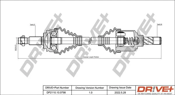 Drive Shaft Dr!ve+ DP2110.10.0798