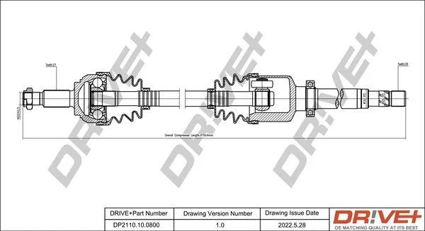 Drive Shaft Dr!ve+ DP2110.10.0800
