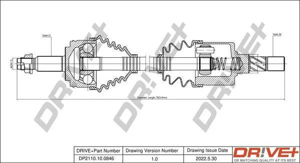 Drive Shaft Dr!ve+ DP2110.10.0846