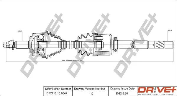 Drive Shaft Dr!ve+ DP2110.10.0847