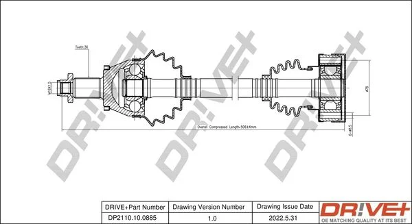 Drive Shaft Dr!ve+ DP2110.10.0885