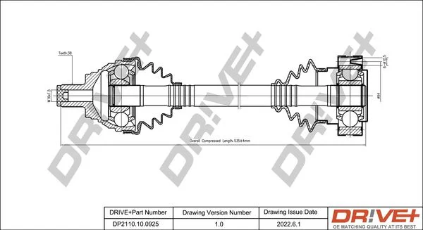 Drive Shaft Dr!ve+ DP2110.10.0925