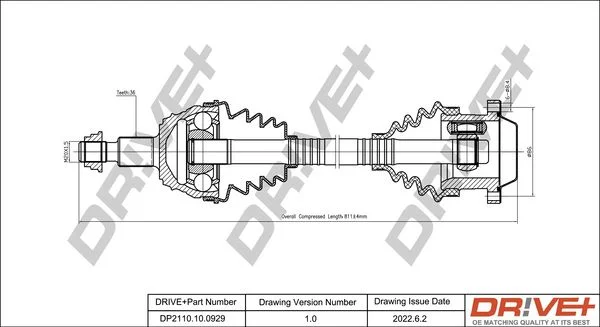 Drive Shaft Dr!ve+ DP2110.10.0929