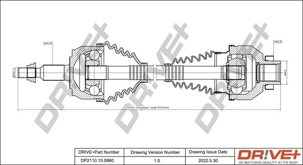 Drive Shaft Dr!ve+ DP2110.10.0960
