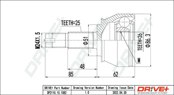Joint Kit, drive shaft Dr!ve+ DP2110.10.1082