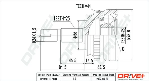 Joint Kit, drive shaft Dr!ve+ DP2110.10.1084