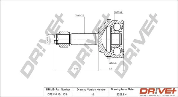 Joint Kit, drive shaft Dr!ve+ DP2110.10.1135