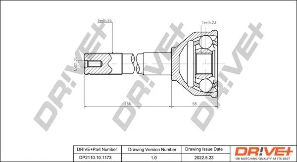 Joint Kit, drive shaft Dr!ve+ DP2110.10.1173