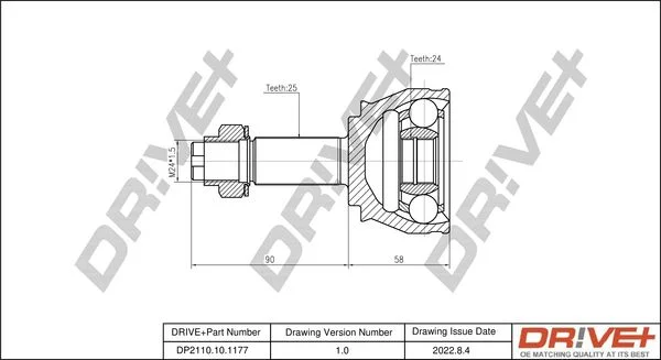 Joint Kit, drive shaft Dr!ve+ DP2110.10.1177