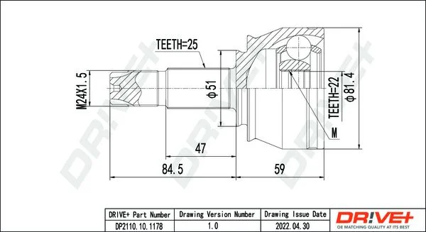 Joint Kit, drive shaft Dr!ve+ DP2110.10.1178