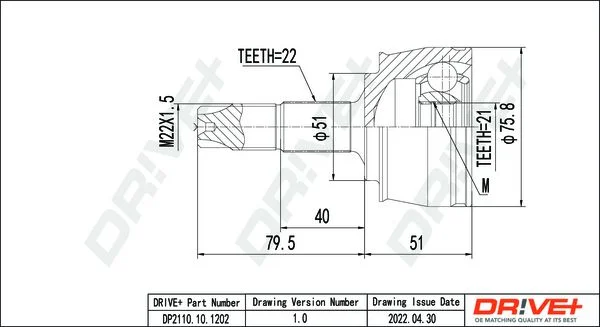 Joint Kit, drive shaft Dr!ve+ DP2110.10.1202