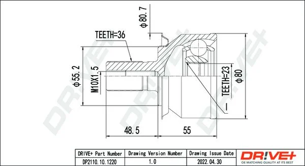 Joint Kit, drive shaft Dr!ve+ DP2110.10.1220