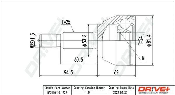 Joint Kit, drive shaft Dr!ve+ DP2110.10.1222