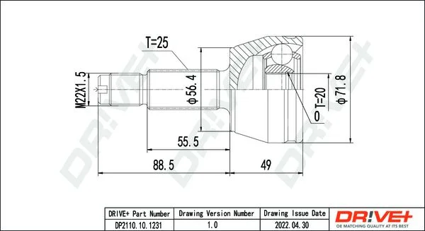 Joint Kit, drive shaft Dr!ve+ DP2110.10.1231