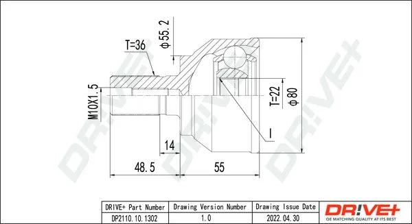 Joint Kit, drive shaft Dr!ve+ DP2110.10.1302