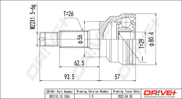 Joint Kit, drive shaft Dr!ve+ DP2110.10.1304