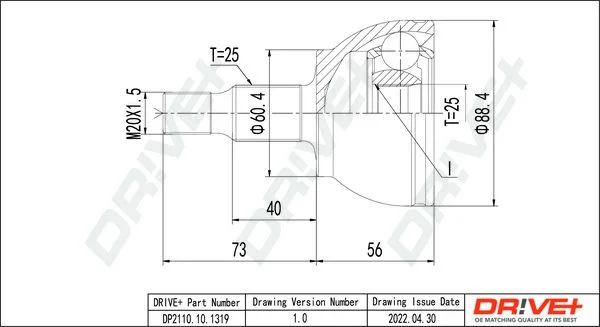 Joint Kit, drive shaft Dr!ve+ DP2110.10.1319